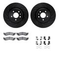 Dynamic Friction Co 8312-54183, Rotors-Drilled, Slotted-BLK w/ 3000 Series Ceramic Brake Pads incl. Hardware, Zinc Coat 8312-54183